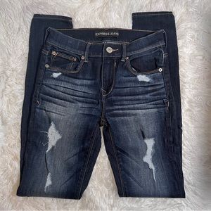 EXPRESS Distressed Mid Rise Jean Legging